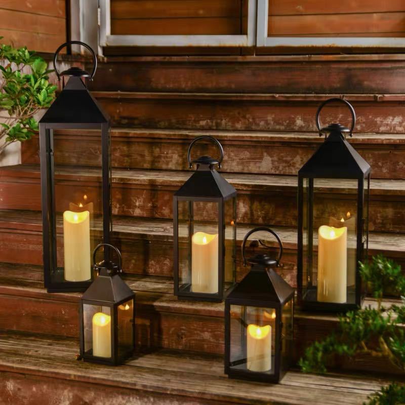Multi-Size Metal and Glass Lantern Collection Bowlift