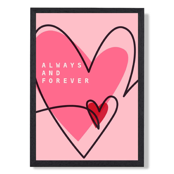 Always and Forever Sketch Hearts Framed Art Print | Bowlift