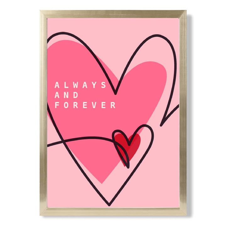 Always and Forever Sketch Hearts Framed Art Print | Bowlift