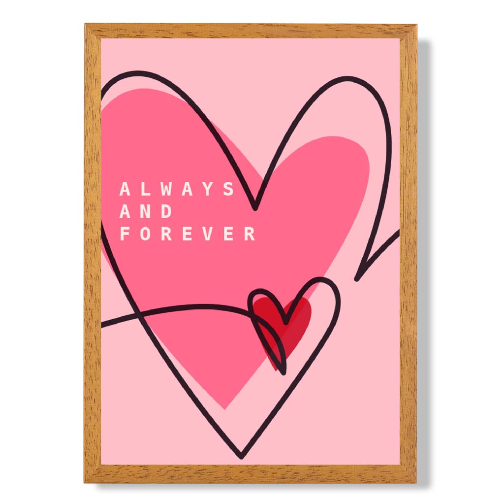 Always and Forever Sketch Hearts Framed Art Print | Bowlift