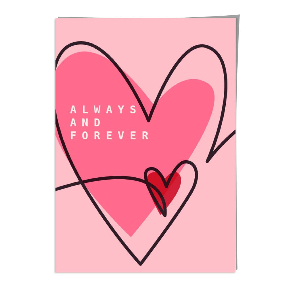 Always and forever sketch hearts art print | Bowlift
