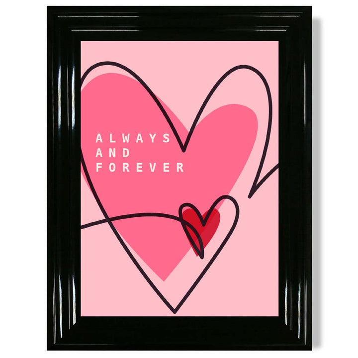 Always and Forever Sketch Hearts Framed Art Print | Bowlift