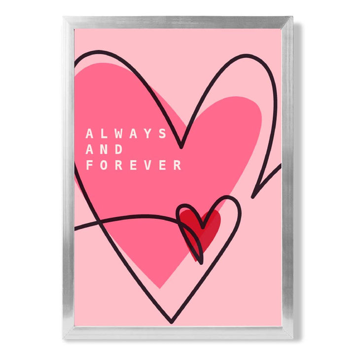 Always and Forever Sketch Hearts Framed Art Print | Bowlift
