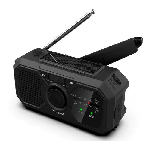 BowLift | Portable emergency radio with solar panel and hand crank – FM/AM reception and power bank function