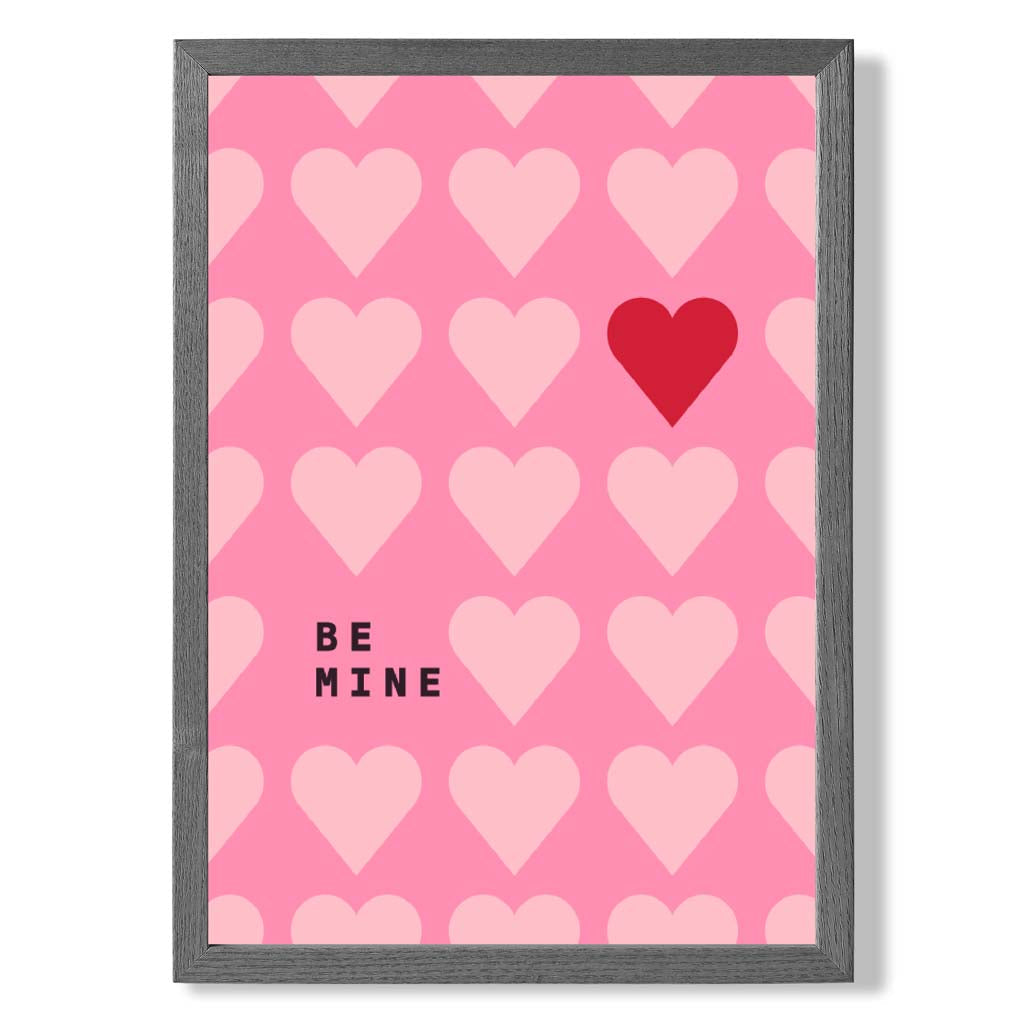 Be Mine Hearts Frame Art Print | Bowlift
