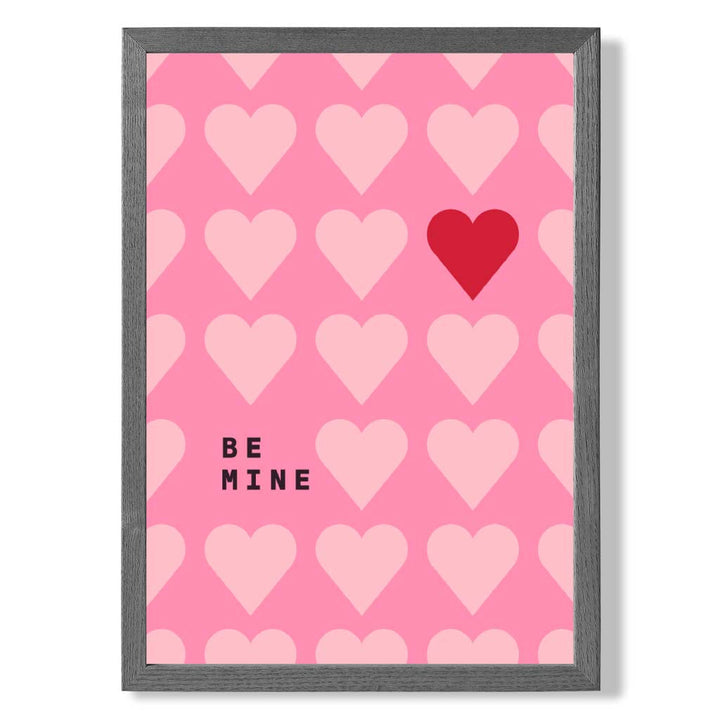 Be Mine Hearts Frame Art Print | Bowlift
