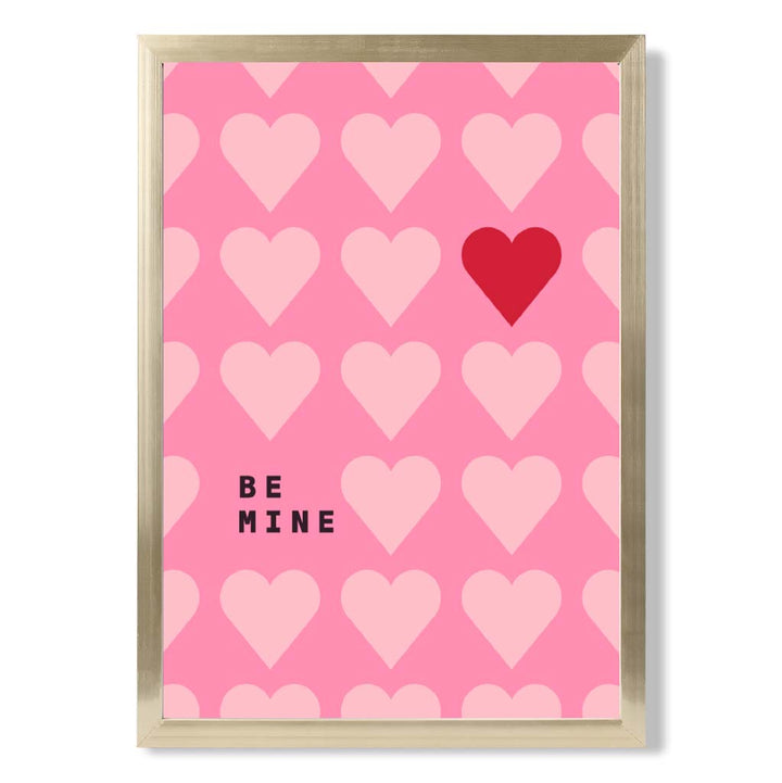 Be Mine Hearts Frame Art Print | Bowlift