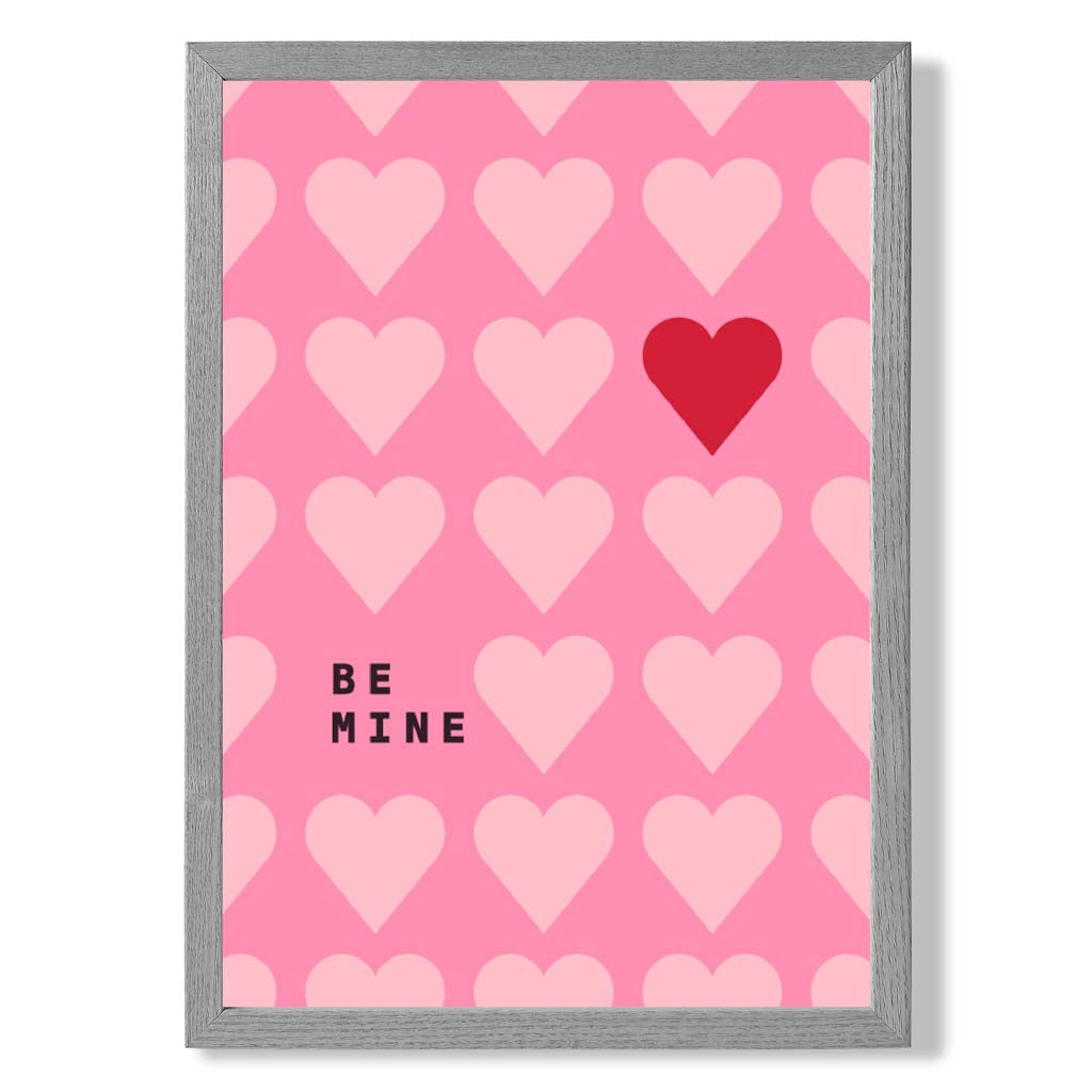 Be Mine Hearts Frame Art Print | Bowlift