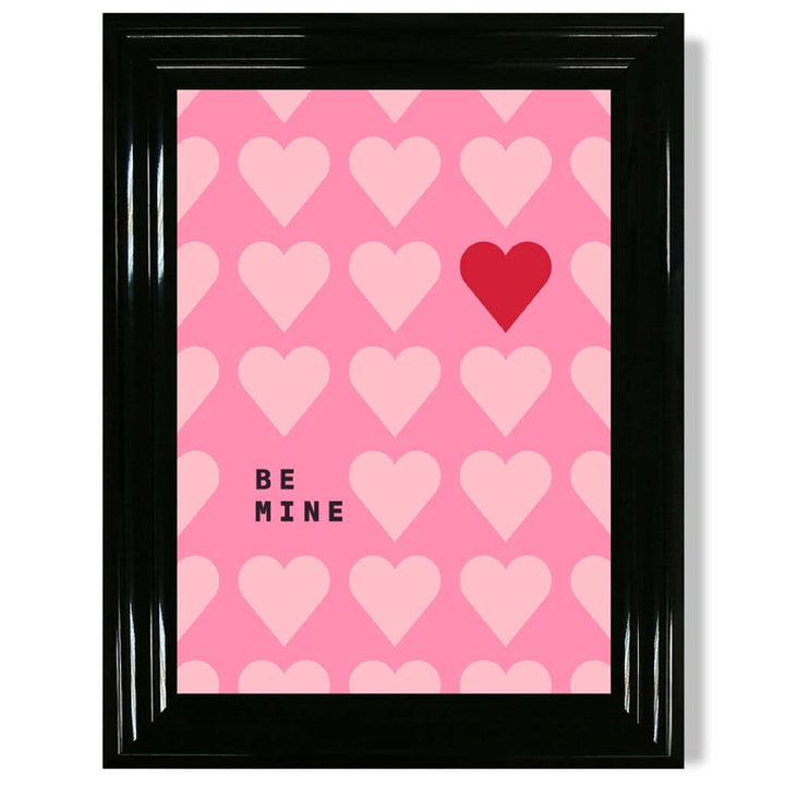 Be Mine Hearts Frame Art Print | Bowlift