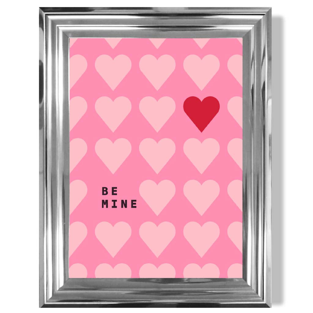 Be Mine Hearts Frame Art Print | Bowlift