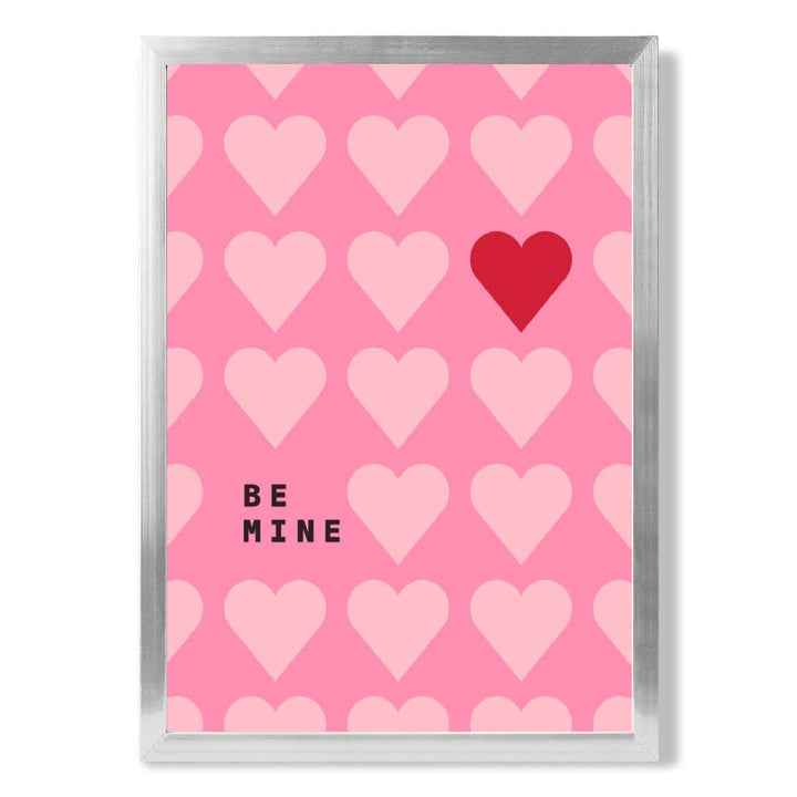 Be Mine Hearts Frame Art Print | Bowlift