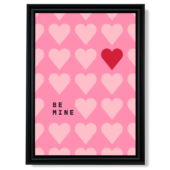 Be Mine Hearts Frame Art Print | Bowlift