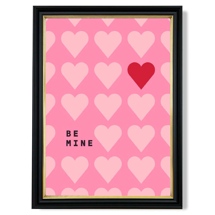 Be Mine Hearts Frame Art Print | Bowlift