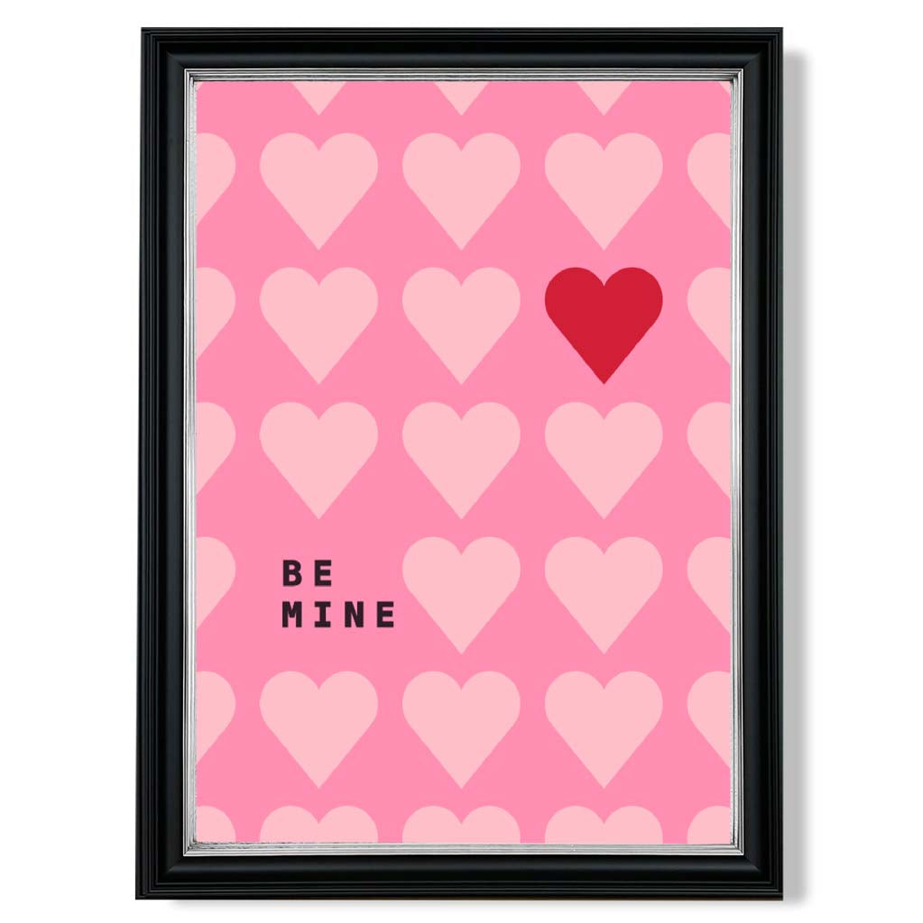Be Mine Hearts Frame Art Print | Bowlift