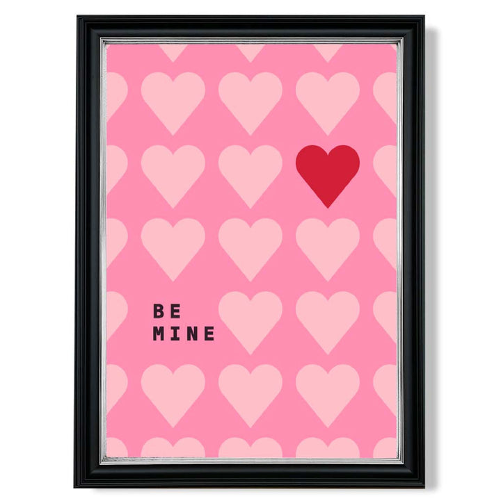Be Mine Hearts Frame Art Print | Bowlift