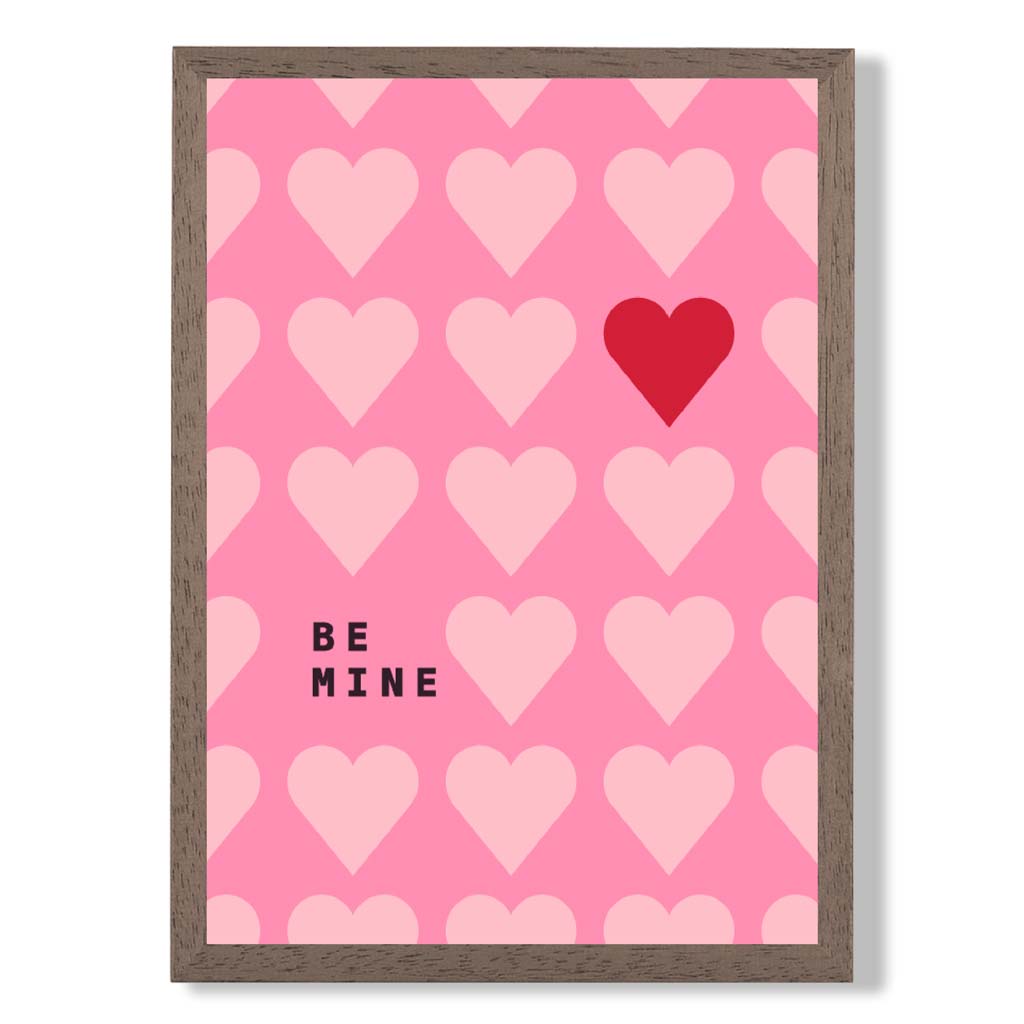Be Mine Hearts Frame Art Print | Bowlift