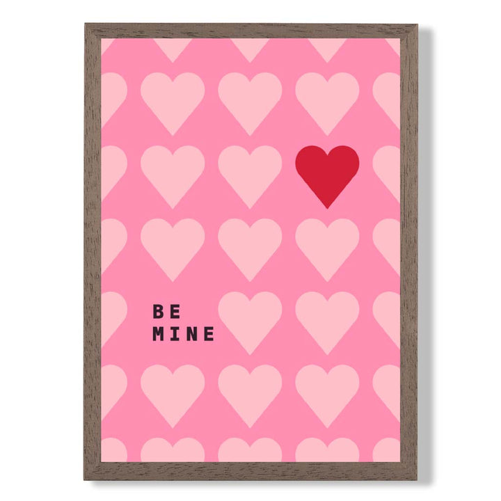 Be Mine Hearts Frame Art Print | Bowlift