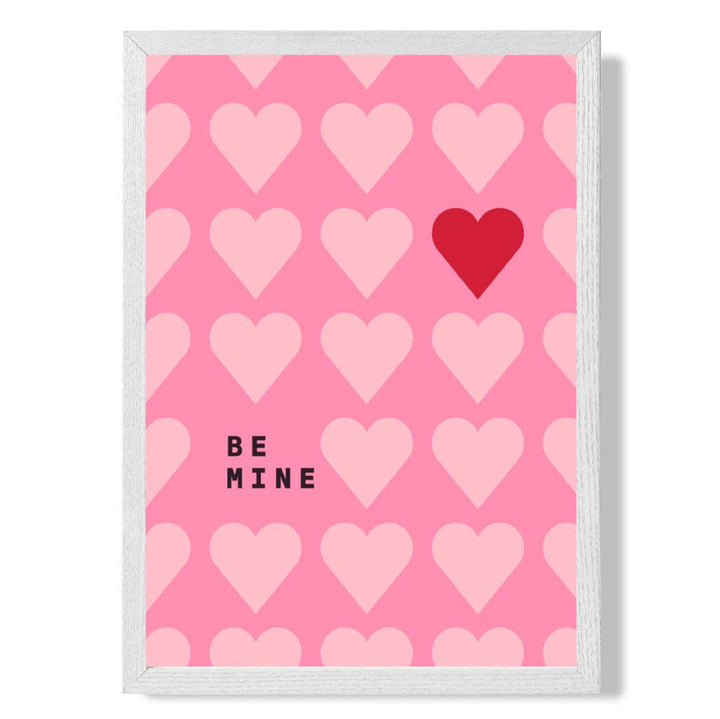 Be Mine Hearts Frame Art Print | Bowlift