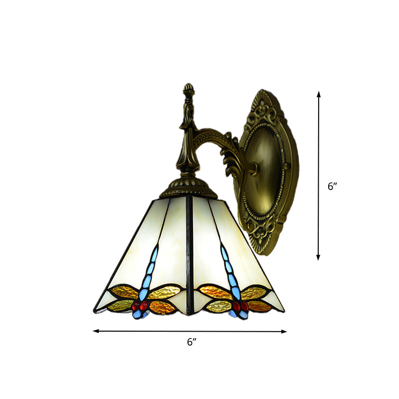BowLift | Lodge Dragonfly Wall Lantern Lighting Tempered Glass 1 Light Decorative Wall Lamp