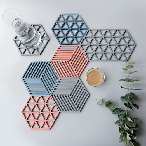Unisex Silicone Coaster with Geometric Design Bowlift
