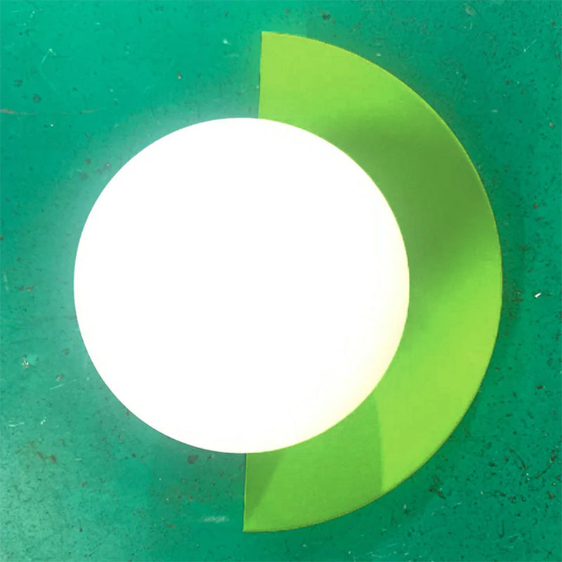 BowLift | Glass Globe Wall Light with Colourful Base