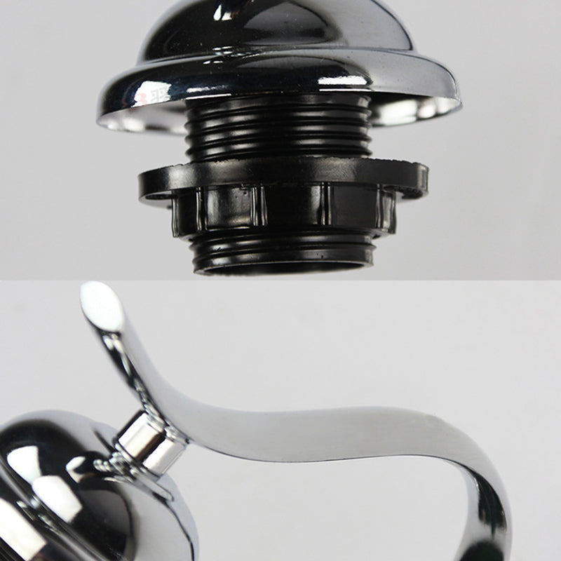 BowLift | Bowl Wall Lamp Fixture Tiffany Braided Shell 1 Head Chrome Wall Light with Curved Arm