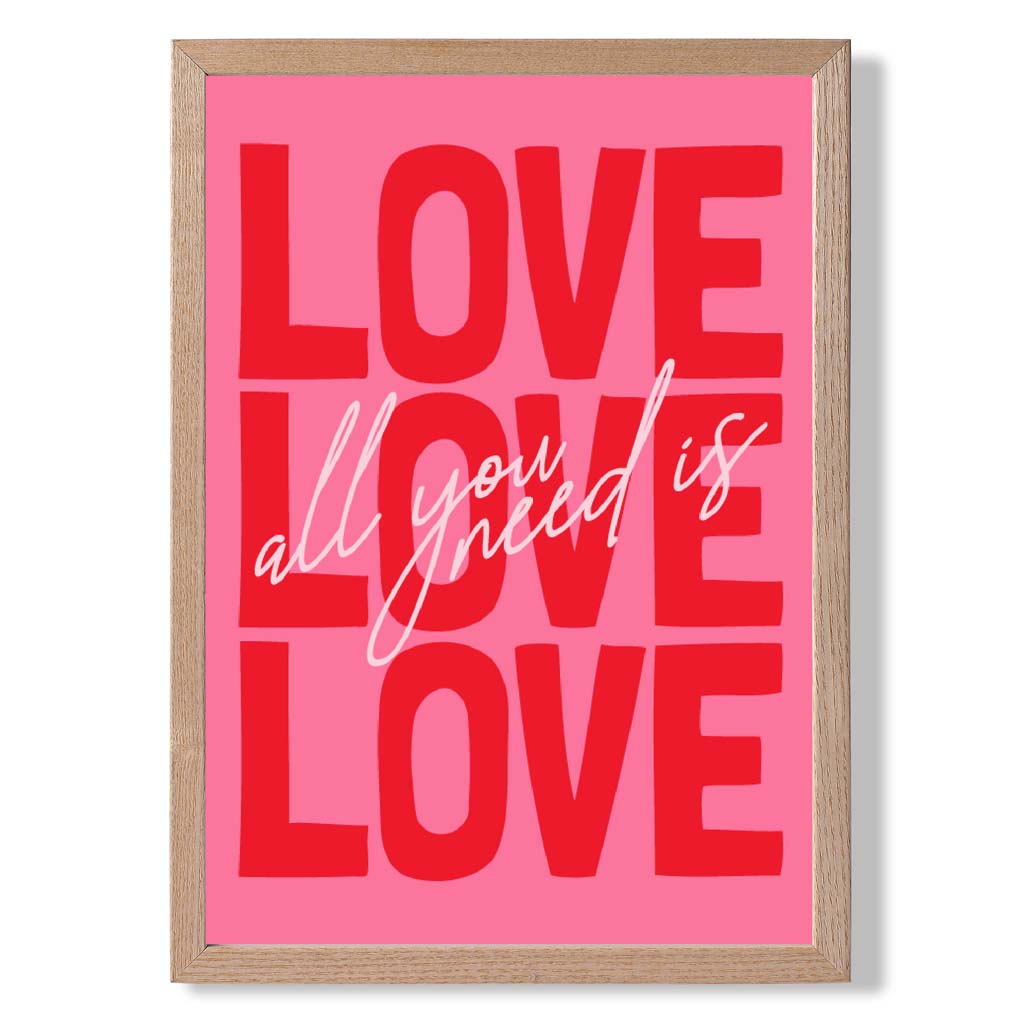 All you need is love framed art print | Bowlift