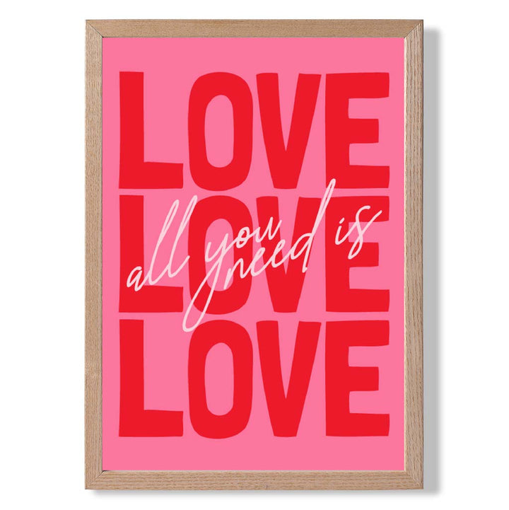 All you need is love framed art print | Bowlift