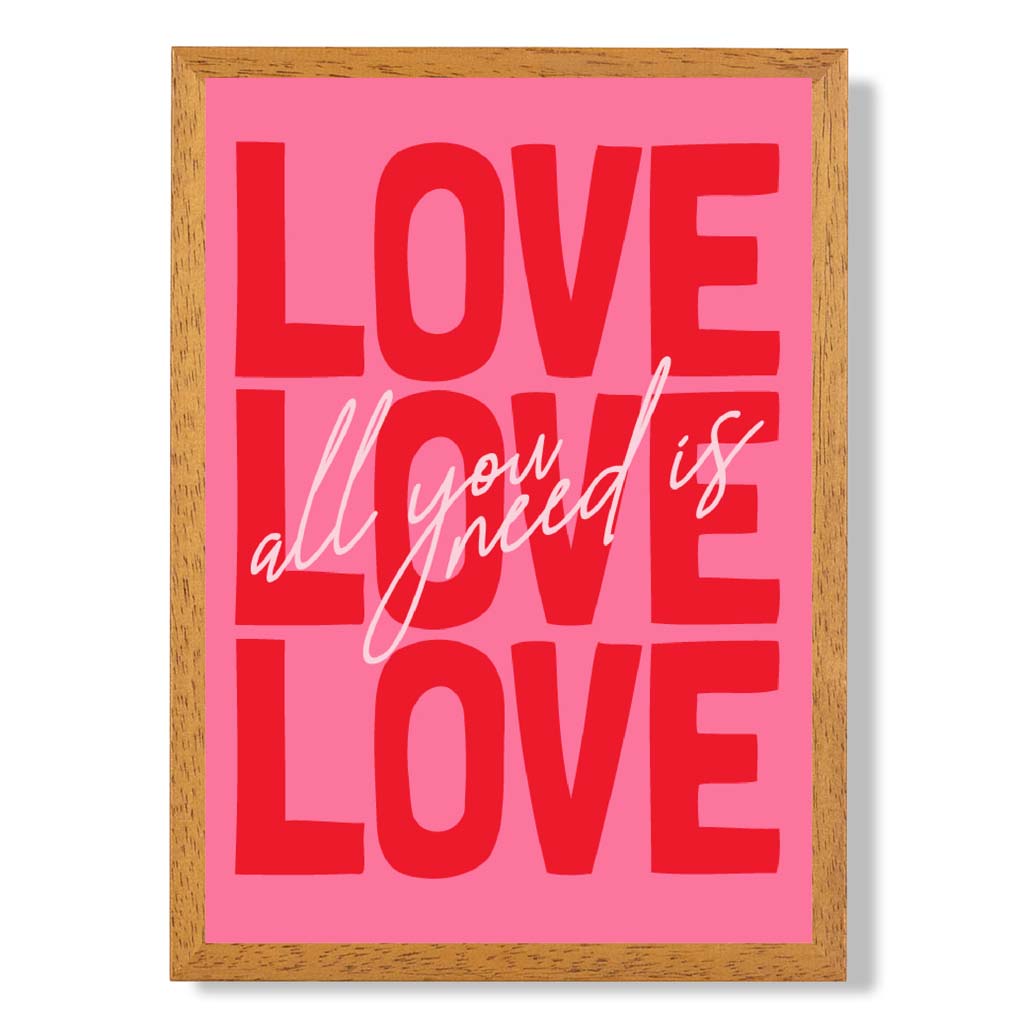 All you need is love framed art print | Bowlift