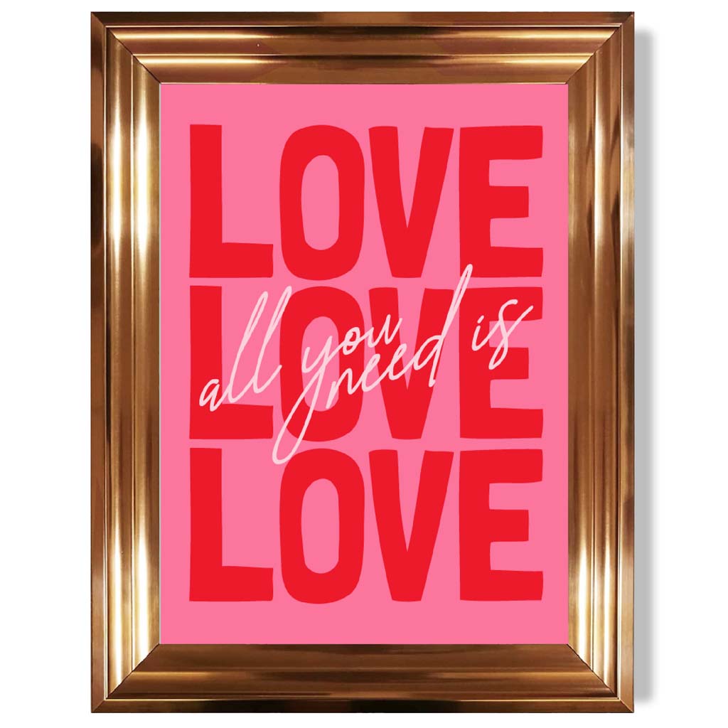 All you need is love framed art print | Bowlift