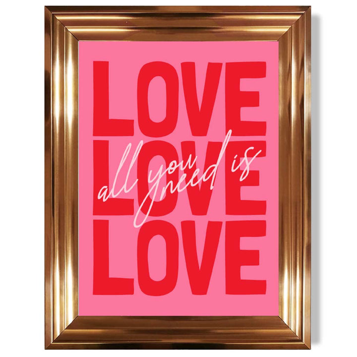 All you need is love framed art print | Bowlift