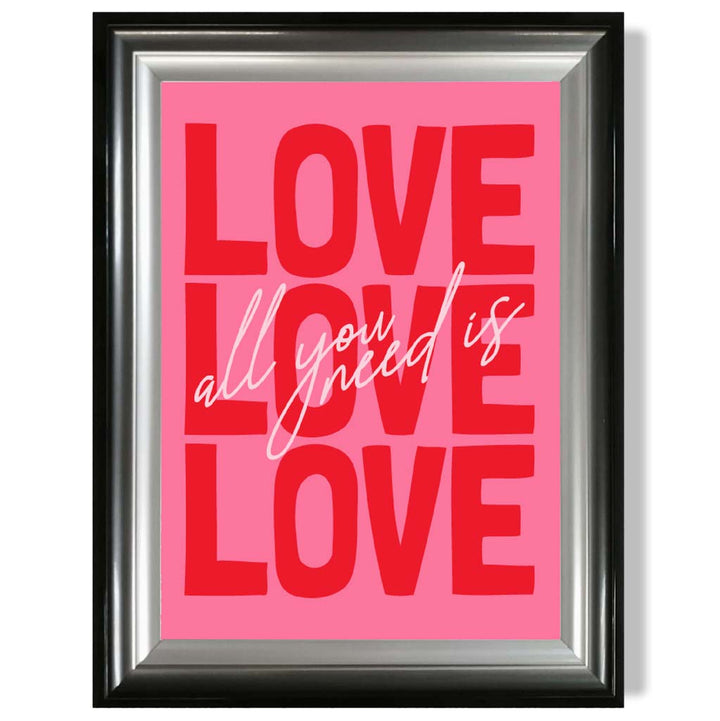 All you need is love framed art print | Bowlift