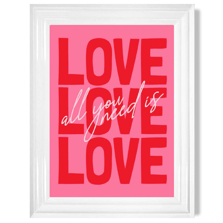 All you need is love framed art print | Bowlift