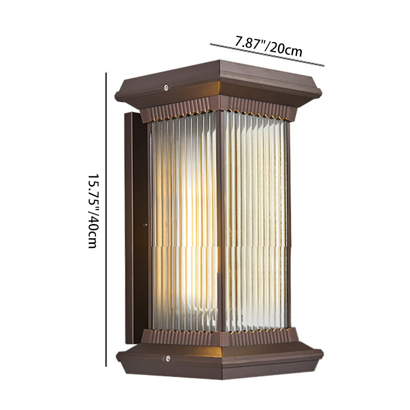 Modern Minimalist Waterproof Rectangle Aluminum Glass 1/2 Light Outdoor Wall Sconce Lamp For Garden | Bowlift