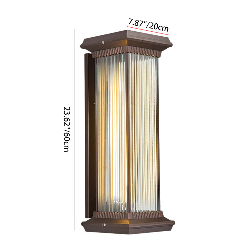 Modern Minimalist Waterproof Rectangle Aluminum Glass 1/2 Light Outdoor Wall Sconce Lamp For Garden | Bowlift