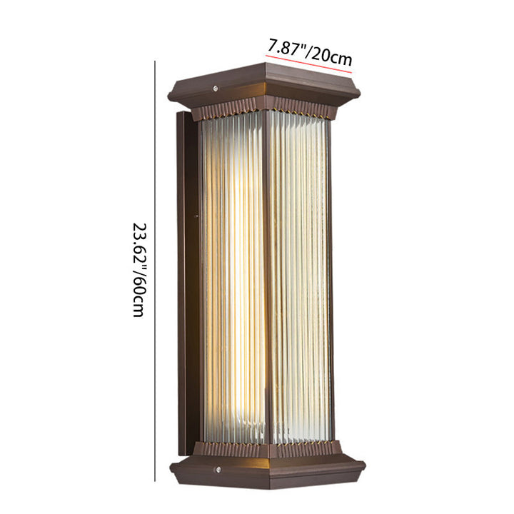 Modern Minimalist Waterproof Rectangle Aluminum Glass 1/2 Light Outdoor Wall Sconce Lamp For Garden | Bowlift