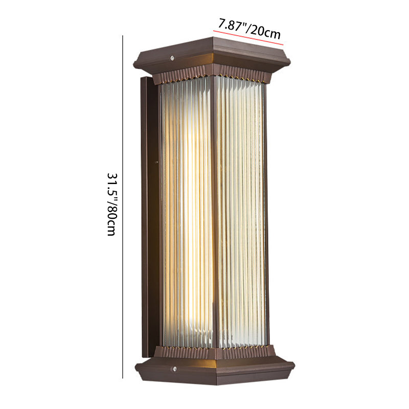 Modern Minimalist Waterproof Rectangle Aluminum Glass 1/2 Light Outdoor Wall Sconce Lamp For Garden | Bowlift