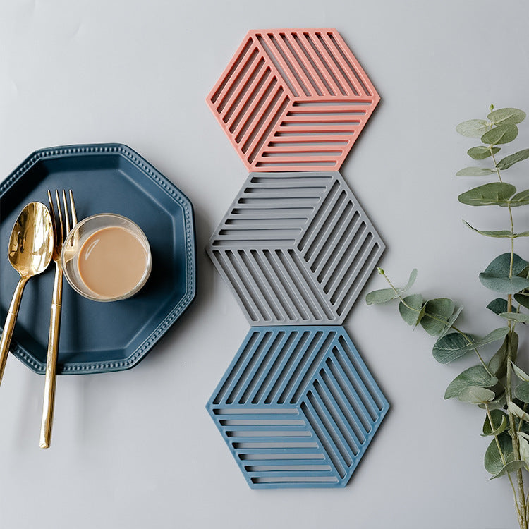 Unisex Silicone Coaster with Geometric Design Bowlift