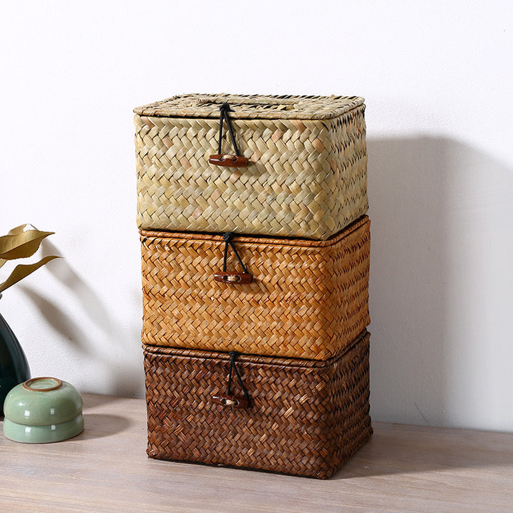 Unisex Handwoven Storage Box with Practical Lid Bowlift