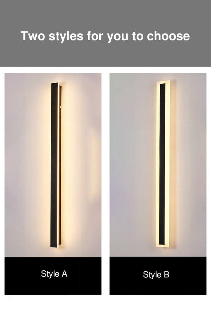 Modern Minimalist Long Rectangular Aluminum Acrylic LED Wall Sconce Lamp For Garden | Bowlift