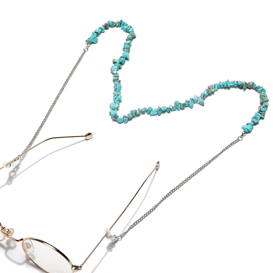 Stylish Eyewear Chain with Natural Stone Accents Bowlift