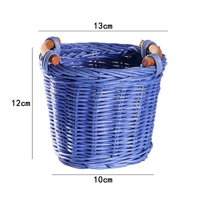Unisex Handwoven Storage Basket with Wooden Handles Bowlift