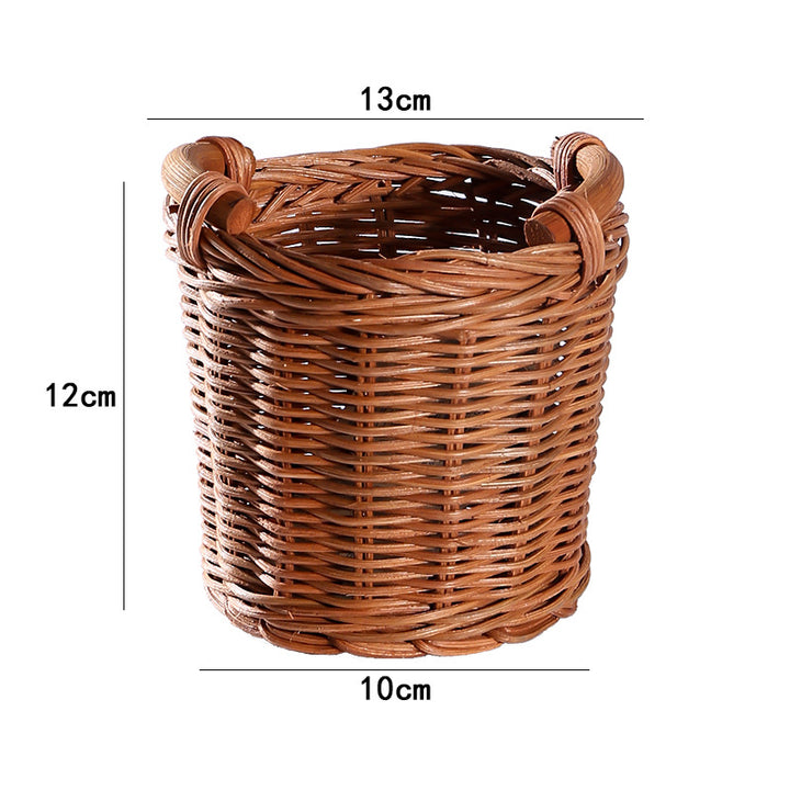 Unisex Handwoven Storage Basket with Wooden Handles Bowlift
