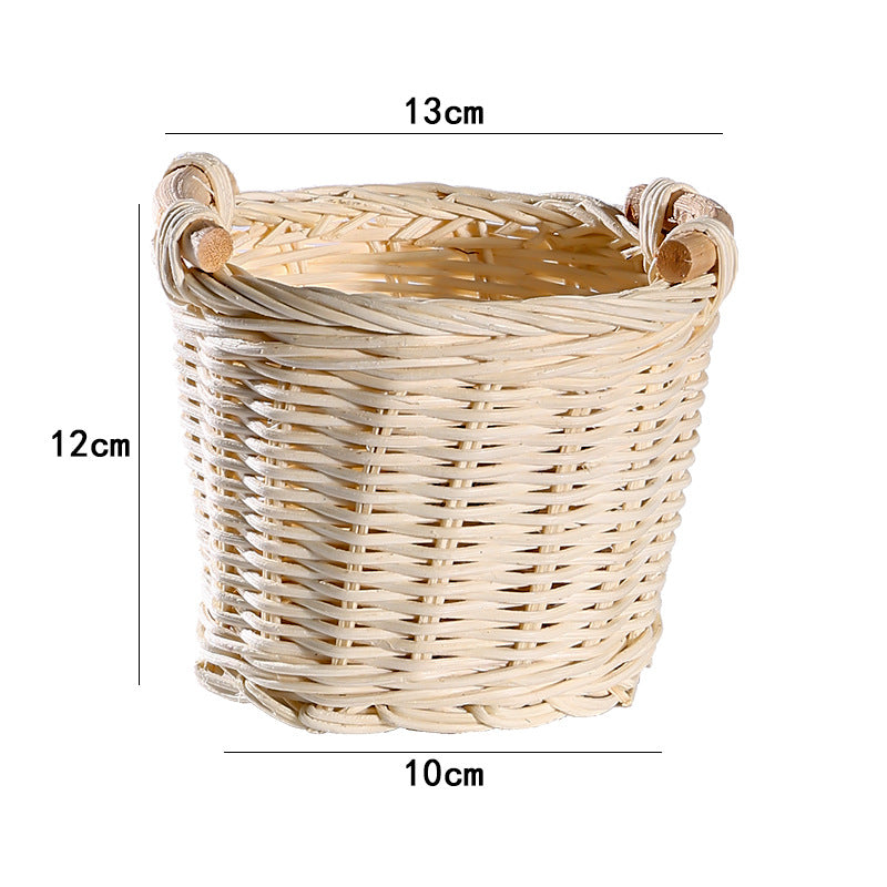 Unisex Handwoven Storage Basket with Wooden Handles Bowlift