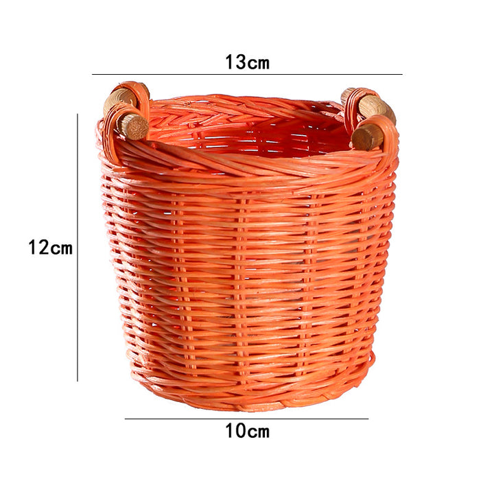 Unisex Handwoven Storage Basket with Wooden Handles Bowlift