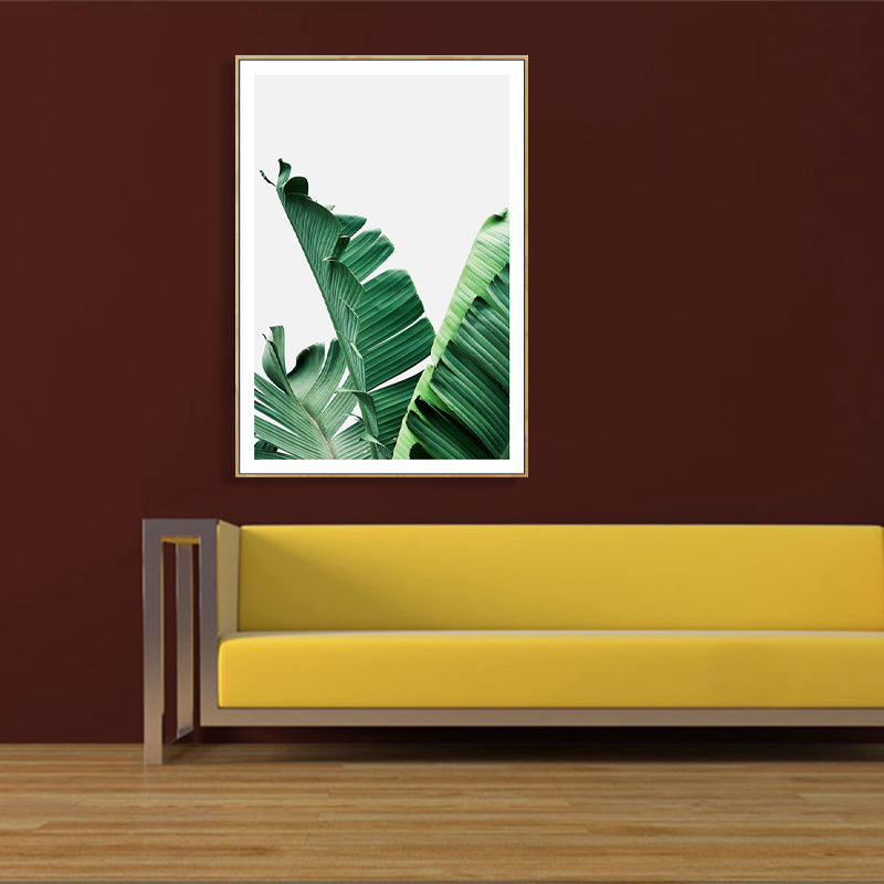 BowLift | Green Banana Leaf Canvas Art Textured Tropical Bedroom Wall Decor, Different Size