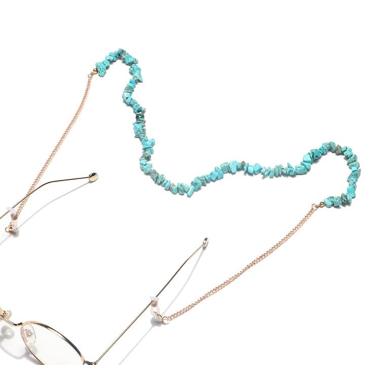 Stylish Eyewear Chain with Natural Stone Accents Bowlift