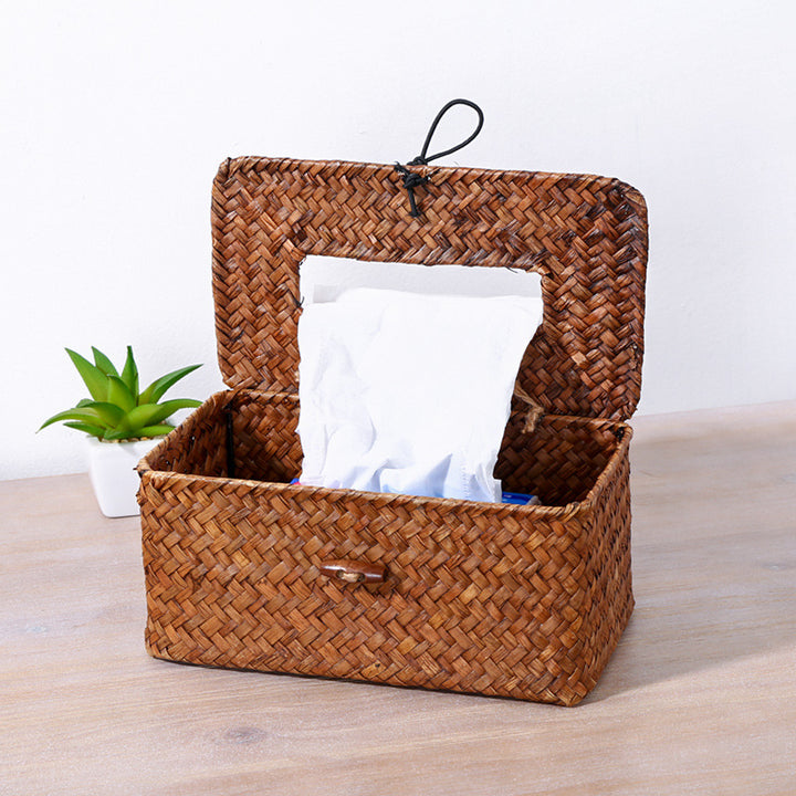 Unisex Handwoven Storage Box with Practical Lid Bowlift