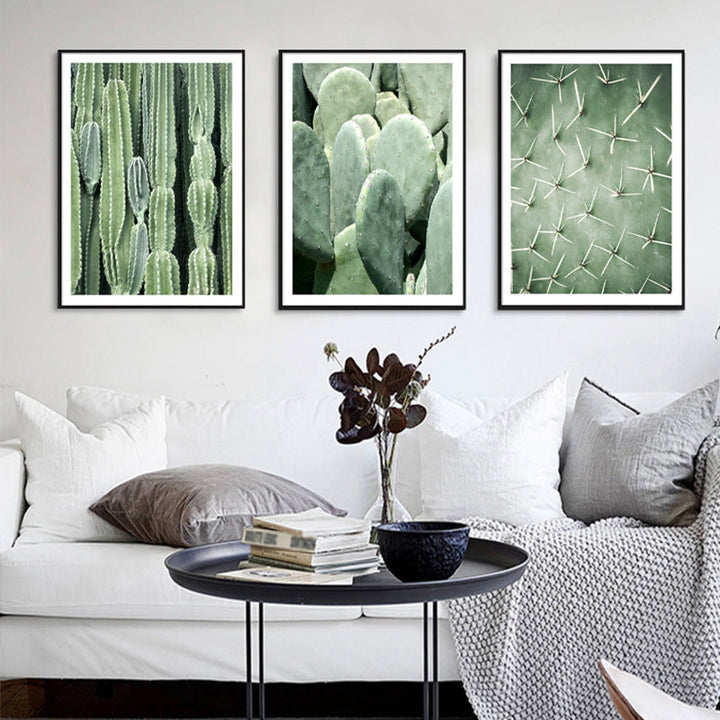 BowLift | Cactus Signs Soft Color Canvas Wall Art Print Texture, Multiple Size Options