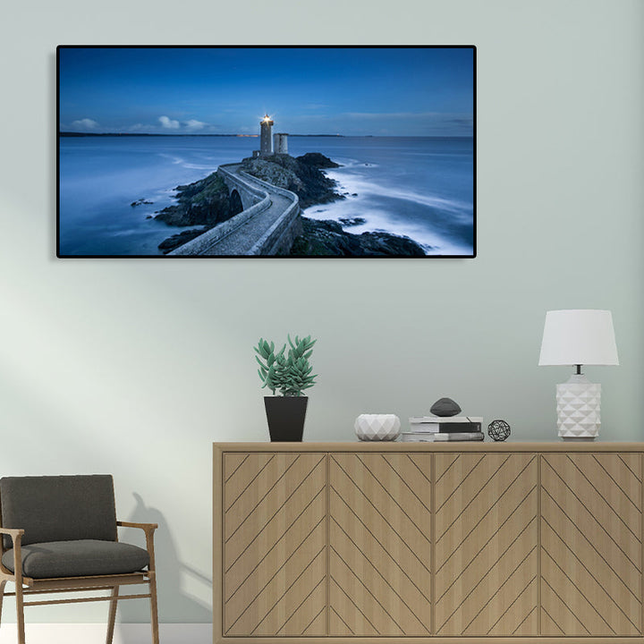 BowLift | Light Color Sea View Painting Texture Wall Decoration Print for Guest Accommodations, Multiple Sizes